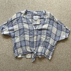 Rails Tie Front Plaid Blouse